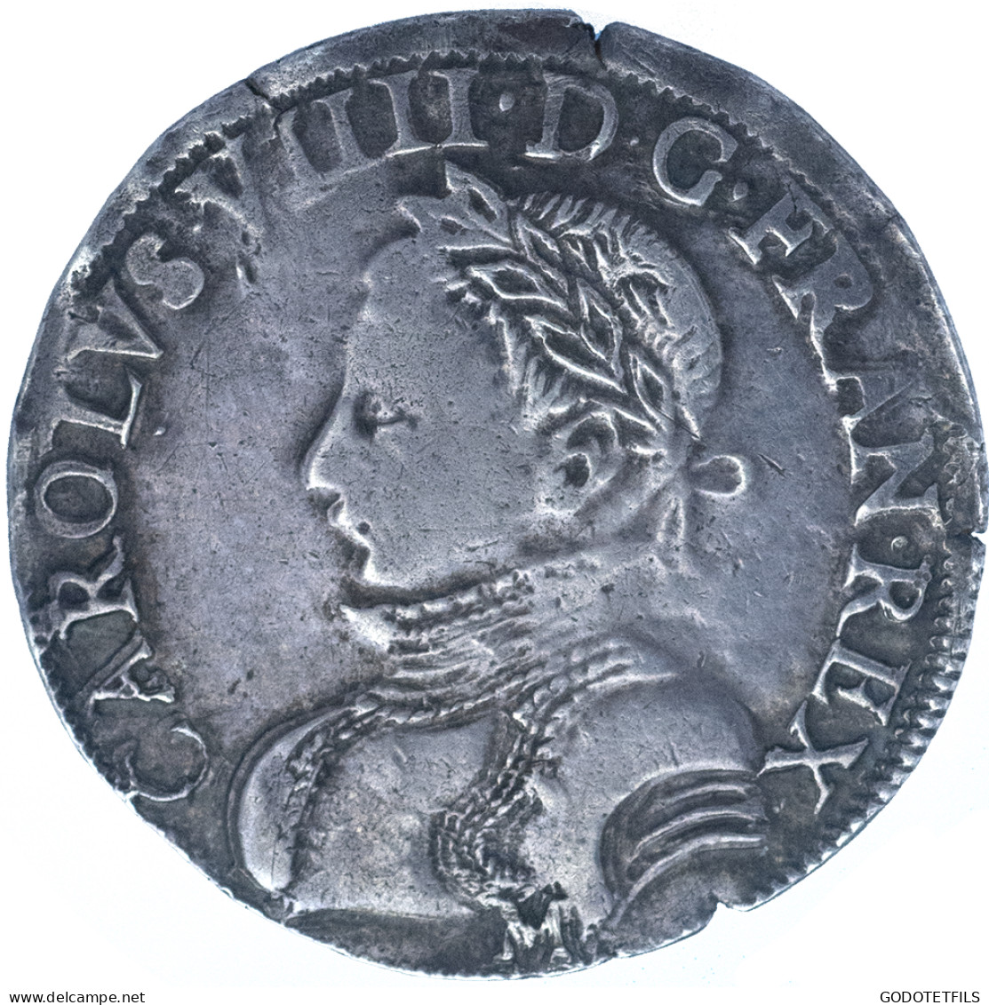 Charles IX-Teston 1565 Toulouse - 1560-1574 Karel I