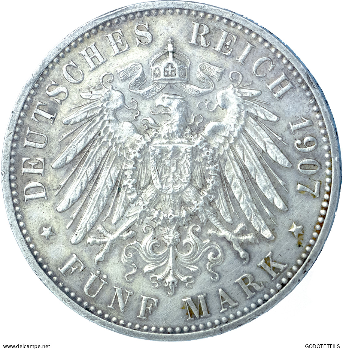 Allemagne-Royaume De Wurtemberg Wilhelm II 5 Mark 1907 Stuttgart - 2, 3 & 5 Mark Argent