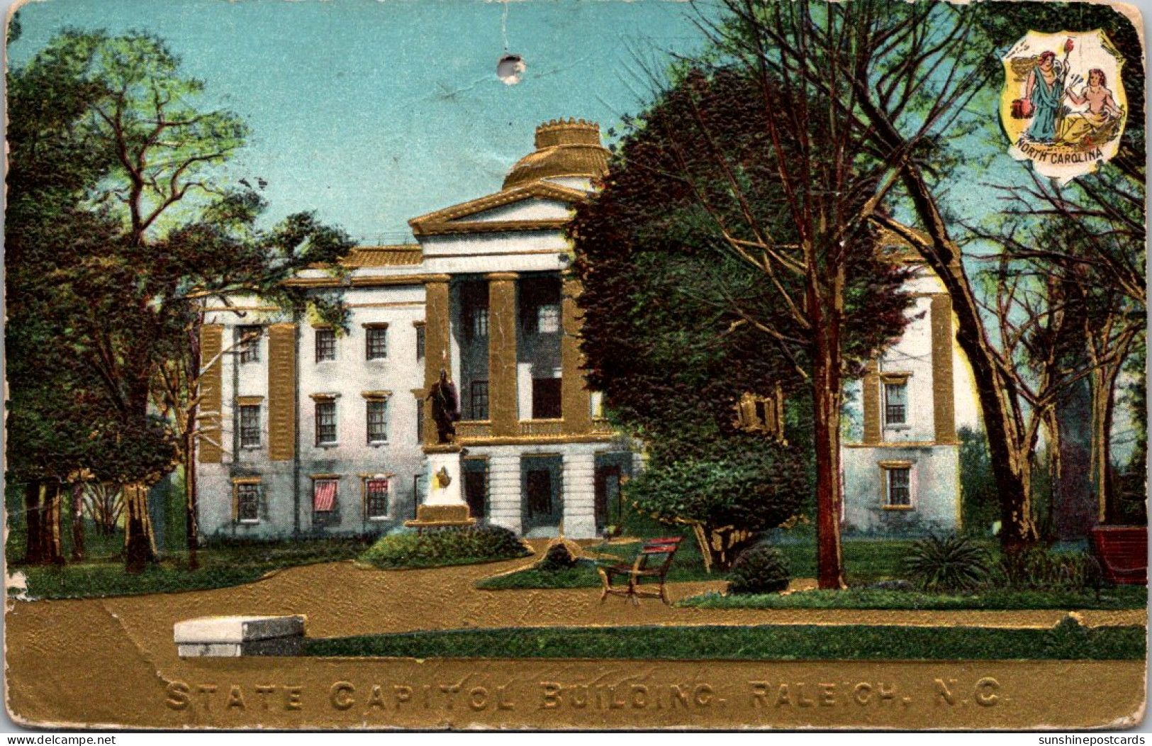 North Carolina Raleigh State Capitol Building Embossed - Raleigh