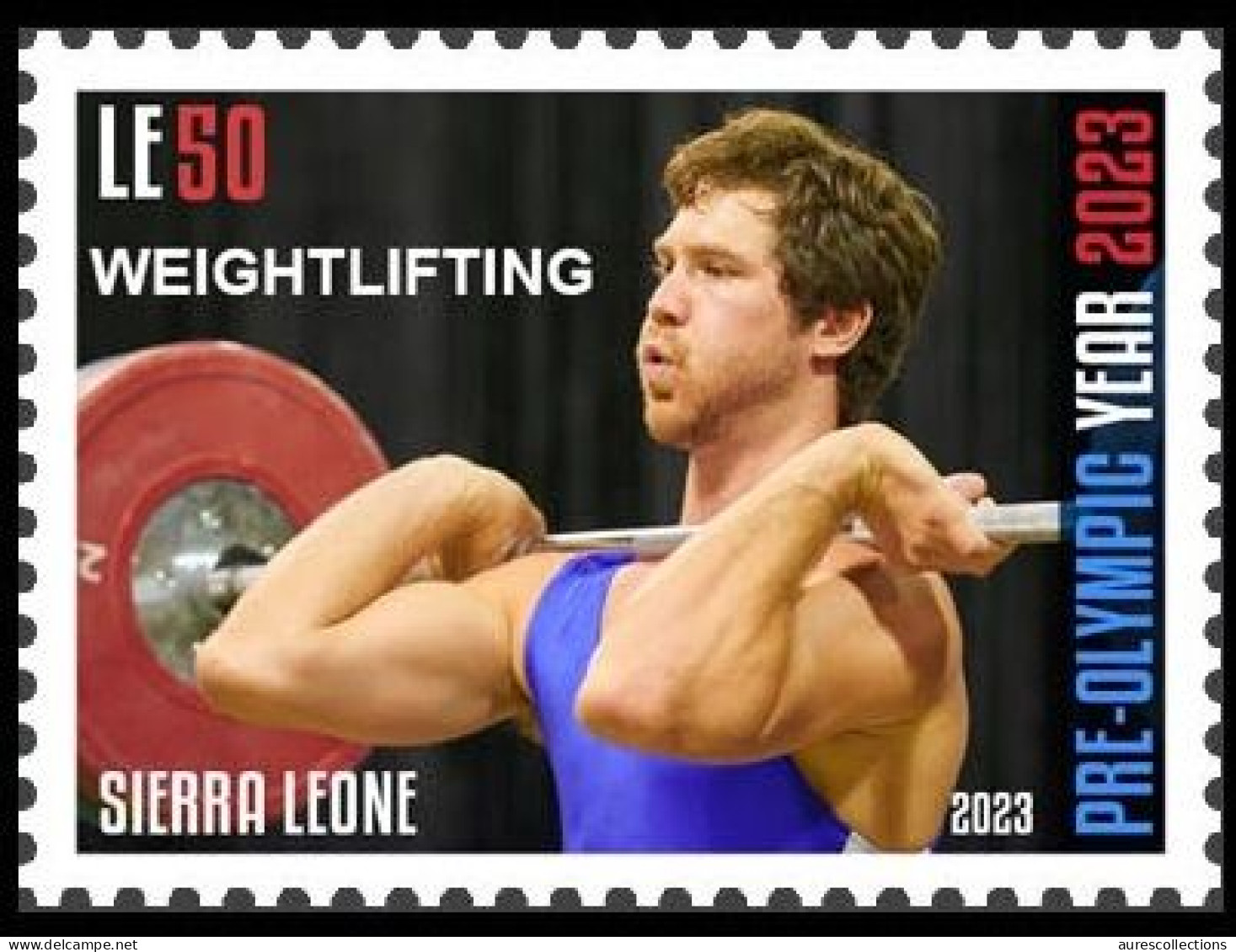 SIERRA LEONE 2023 STAMP 1V - OLYMPIC GAMES PARIS 2024 - HALTEROPHILIE WEIGHTLIFTING WEIGHT LIFTING - MNH - Weightlifting