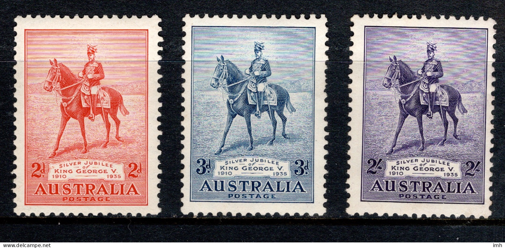 1935 Australia, SG 156-158 King George Silver Anniversary Complete Set, Mint Lightly Hinged. Cat £42. - Nuovi