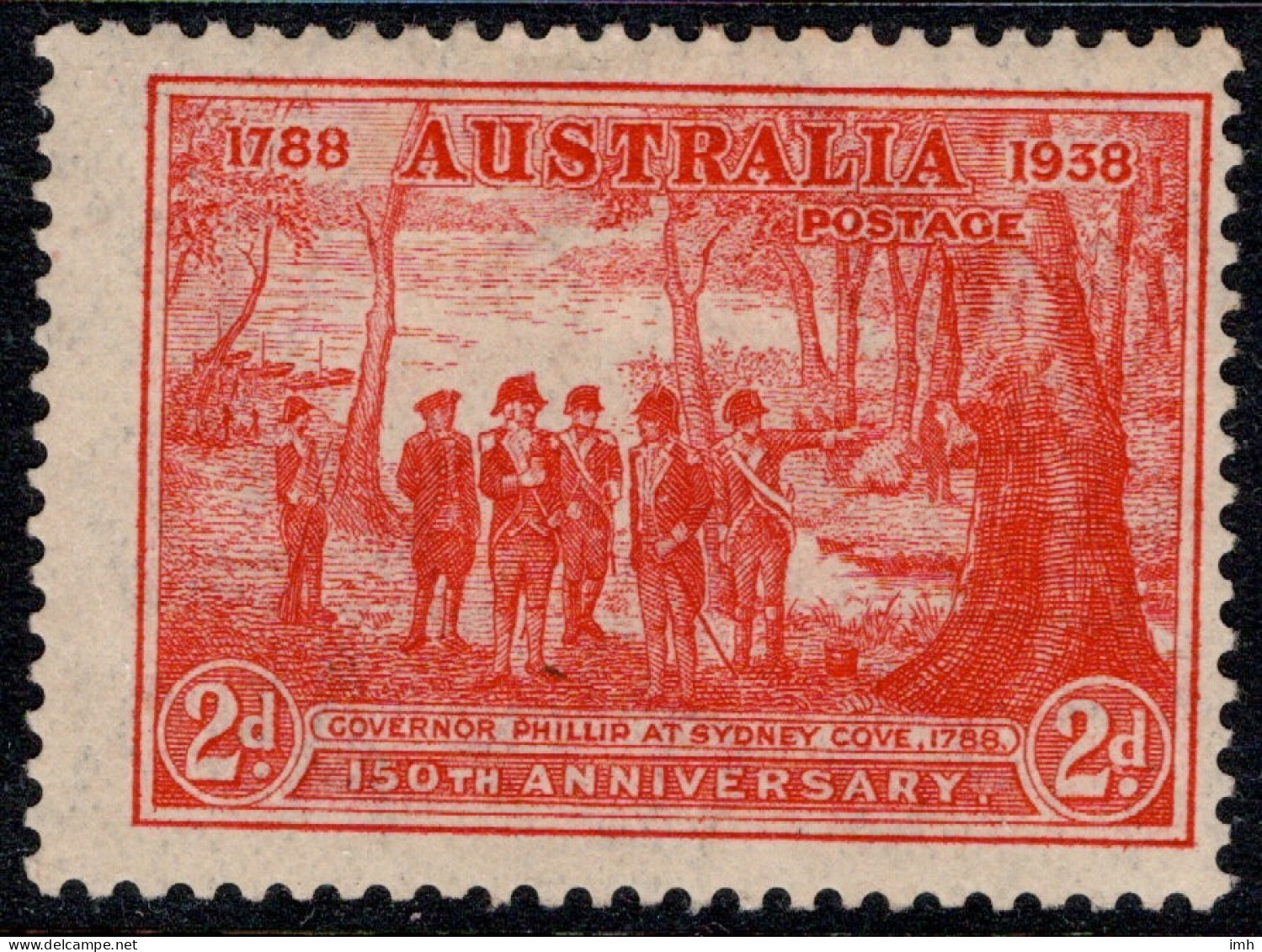 1938 Australia SG 192  2d Red  150th Anniversary Of Founding Of Australia,  Mint Lightly Hinged. Cat £3.75 - Neufs