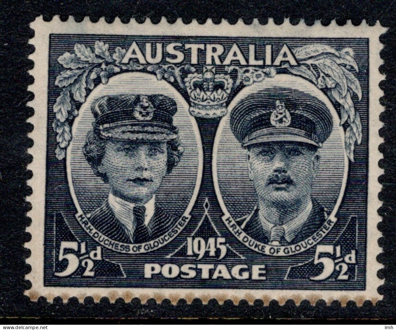 1947 Australia, SG 211 5.5d Indigo Glouchester, Mint Unhinged MUH Cat £0.50 - Mint Stamps