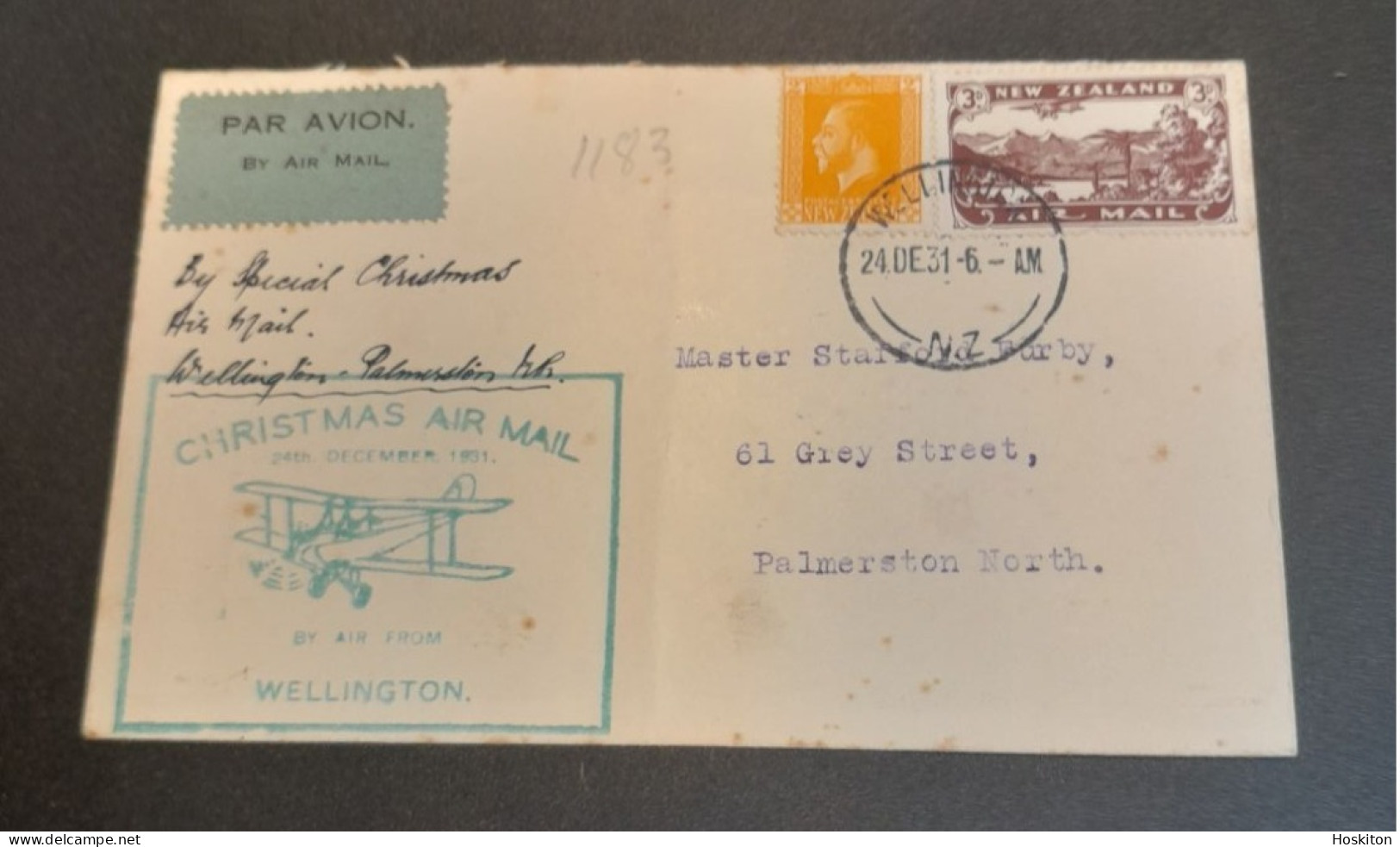 1931-24 Dec Special Christmas Survey Flights Cat 63a Wellington-Palmerston North - Cartas & Documentos