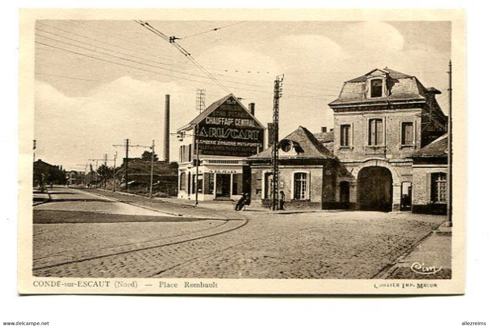 CPA  59 : CONDE  Sur ESCAUT   Place Rombault    A   VOIR  !!!! - Conde Sur Escaut