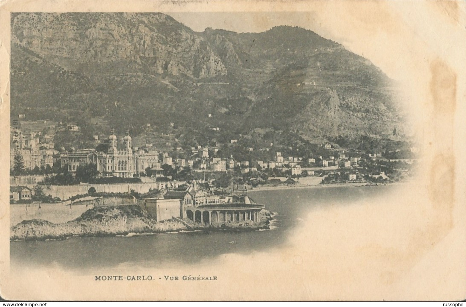 MONACO - Yv #13 ALONE FRANKING PC (VIEW OF MONTE CARLO) TO ITALY - 1900 - Brieven En Documenten