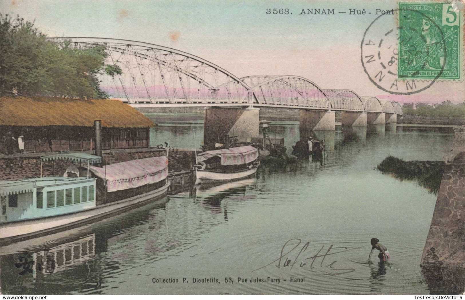 VIETNAM - Annam - Hué - Pont - Colorisé - Carte Postale Ancienne - Vietnam