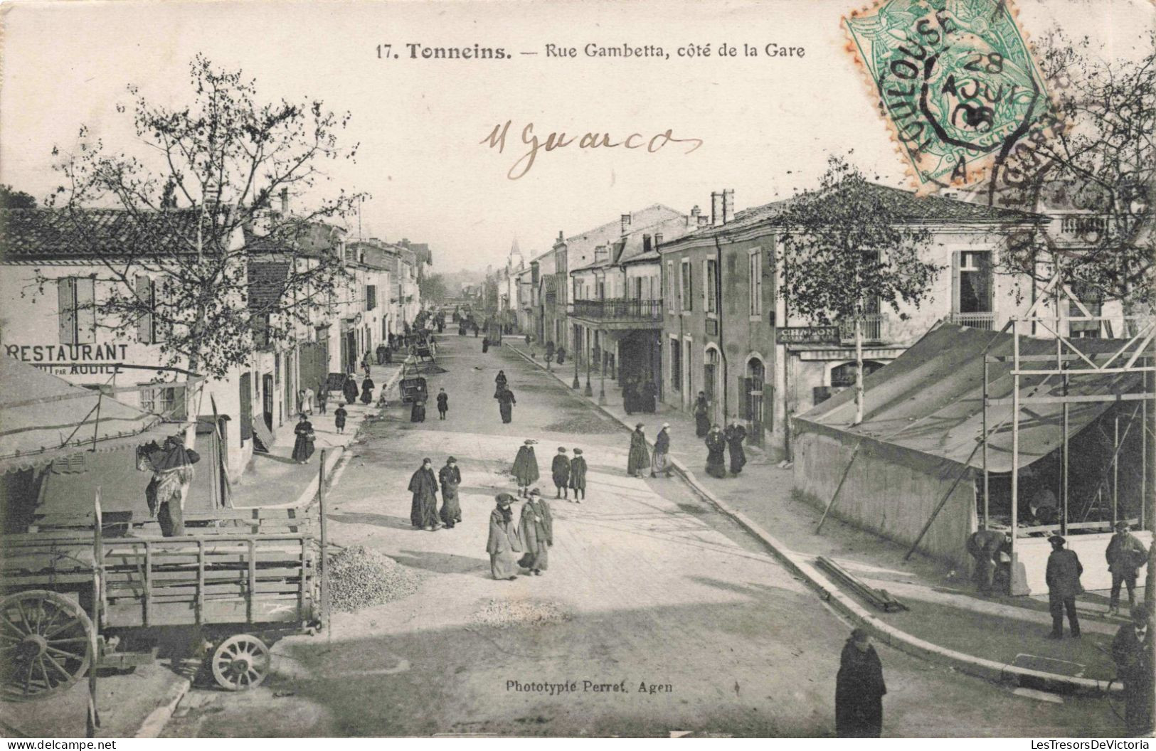 FRANCE - Tonneins - Rue Gambetta Côté De La Gare - Carte Postale Ancienne - Tonneins