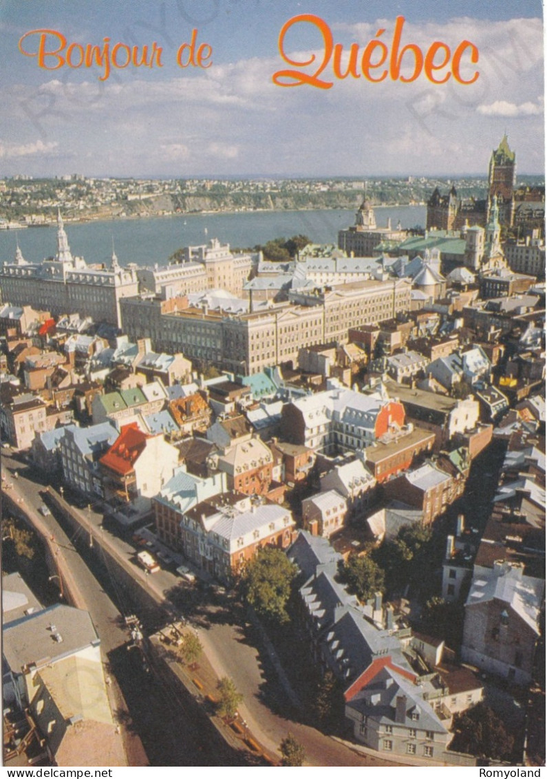 CARTOLINA  QUEBEC,CANADA-BONJOUR DE QUEBEC-VIAGGIATA 1992 - Québec - La Cité