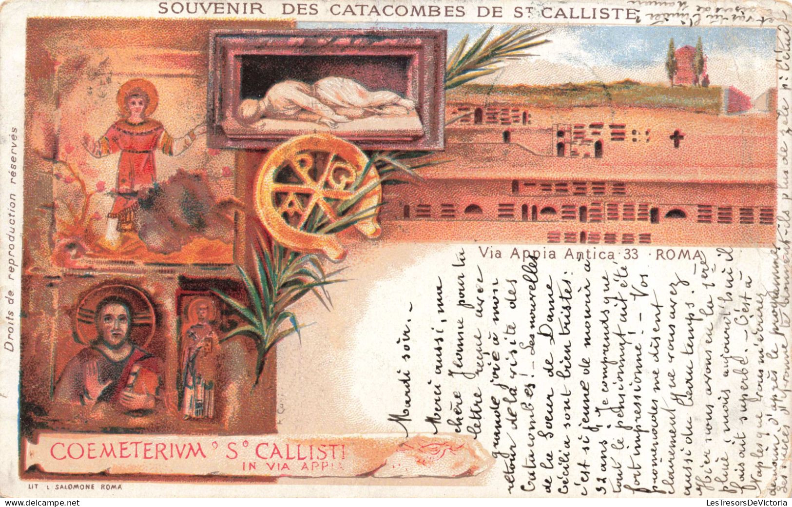 ITALIE - Souvenir Des Catacombes De Saint-Calixte - Colorisé  - Carte Postale Ancienne - Ausstellungen