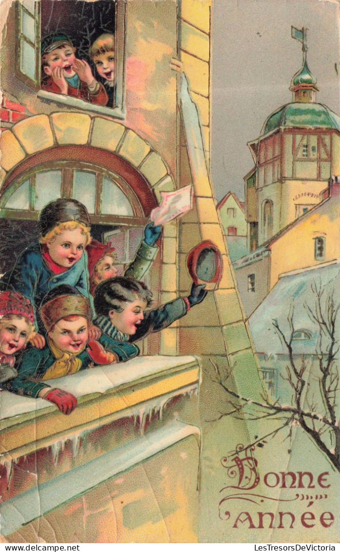 FETES ET VOEUX - Nouvel An - Des Enfants Criant à La Fenêtre - Colorisé - Carte Postale Ancienne - New Year