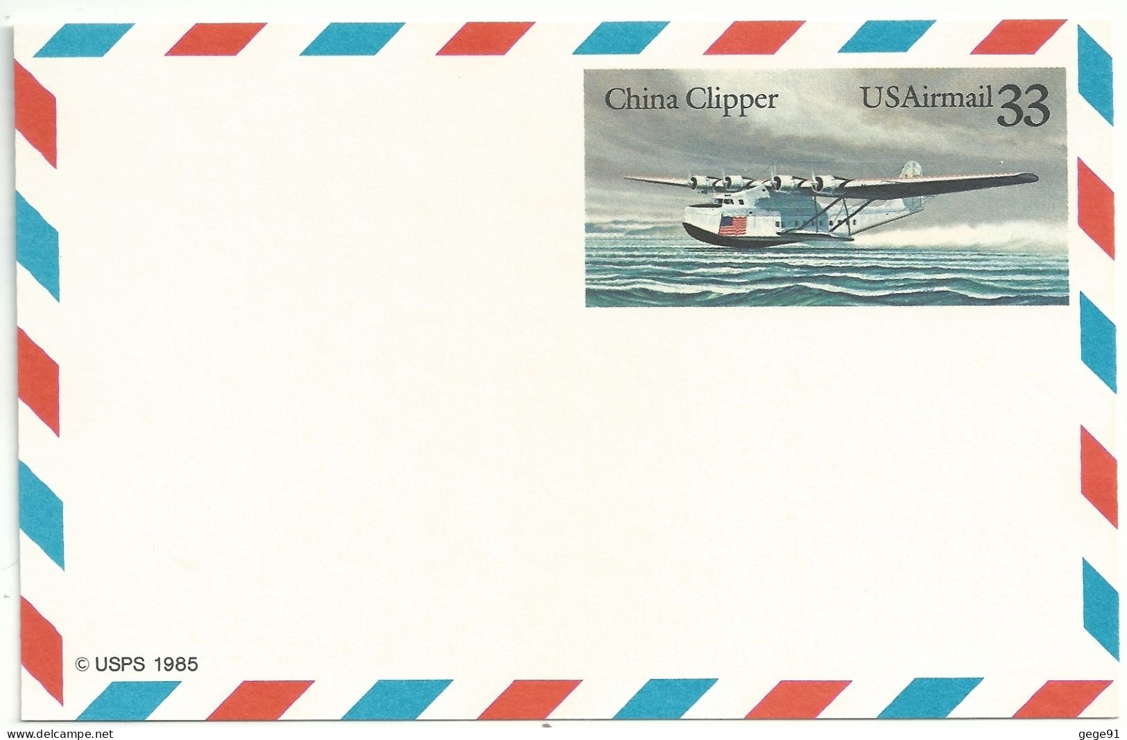 Entier Carte Postale - Hydravion Martin M-130 - China Clipper - 1981-00