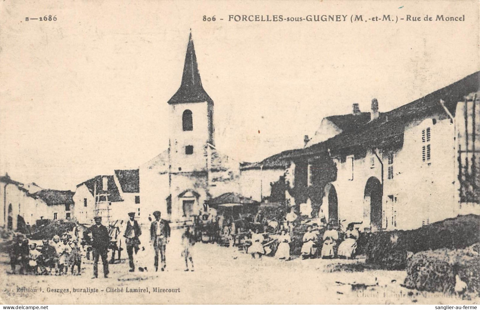 CPA 54 FORCELLES SOUS GUIGNEY / RUE DE MONCEL - Autres & Non Classés