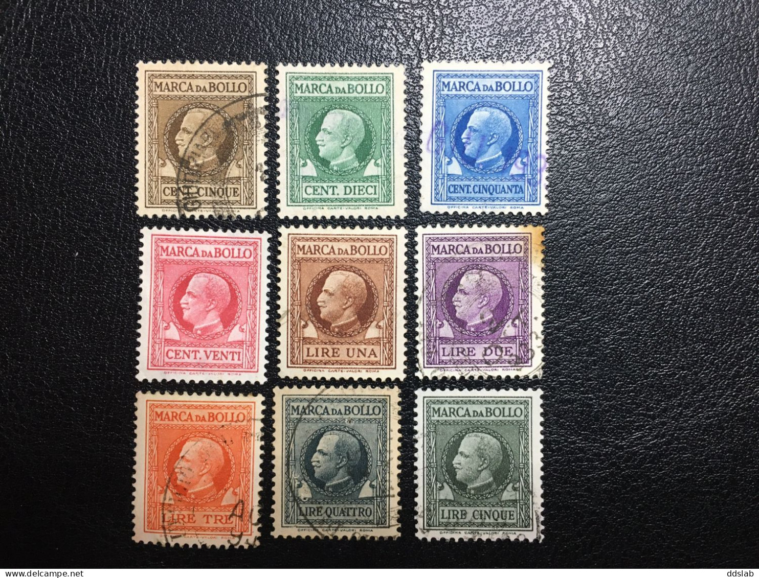 1930/32 - Marche Da Bollo A Tassa Fissa - Usate - 9 Valori Su 11 (Filigrana Corona) - Revenue Stamps