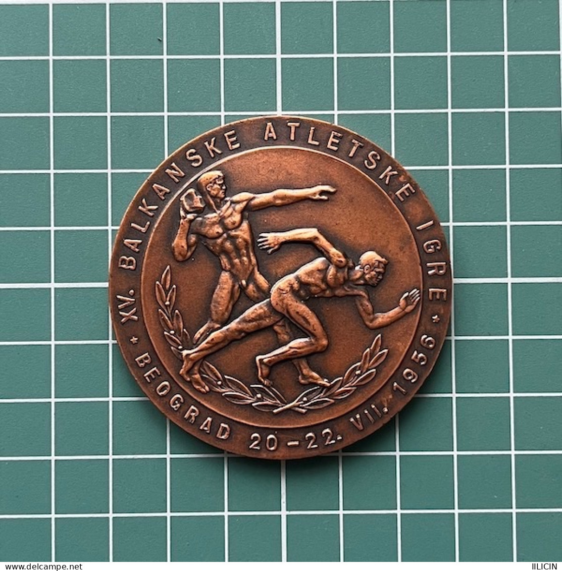 Medal Plaque Plakette PL000359 Athletics Balkan Games Belgrade Beograd Serbia Yugoslavia 1956 65g - Athlétisme