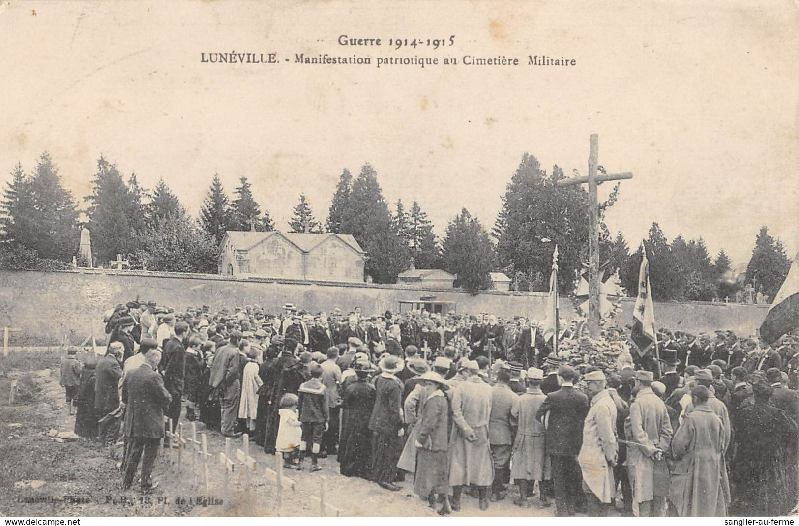 CPA 54 LUNEVILLE / MANIFESTATION PATRIOTIQUE AU CIMETIERE MILITAIRE - Andere & Zonder Classificatie