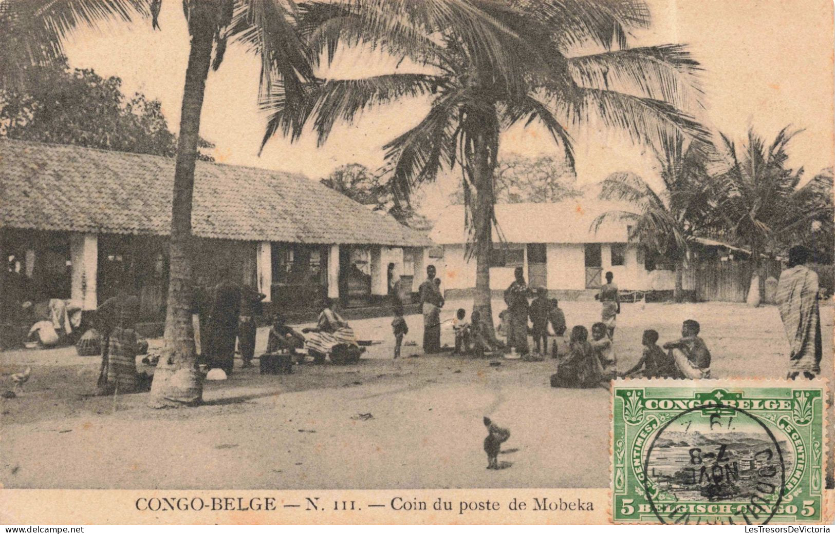 CONGO KINSHASA - Congo Belge - Coin Du Poste De Mobeka - Animé - Carte Postale Ancienne - Belgisch-Kongo