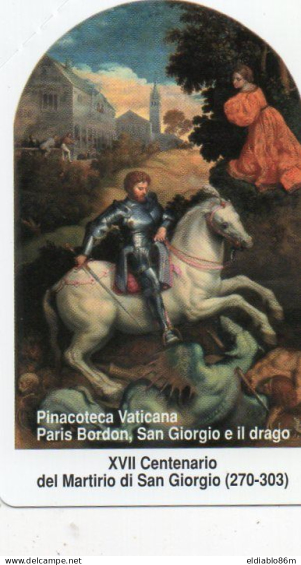 VATICAN - MAGNETIC CARD - SCV107 - PARIS BORDON - SAN GIORGIO E IL DRAGO - PAINTING - MINT - Vaticano