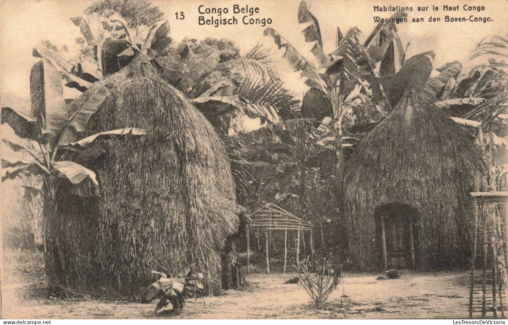 CONGO KINSHASA - Congo Belge - Habitations Sur Le Haut Congo - Carte Postale Ancienne - Belgisch-Kongo