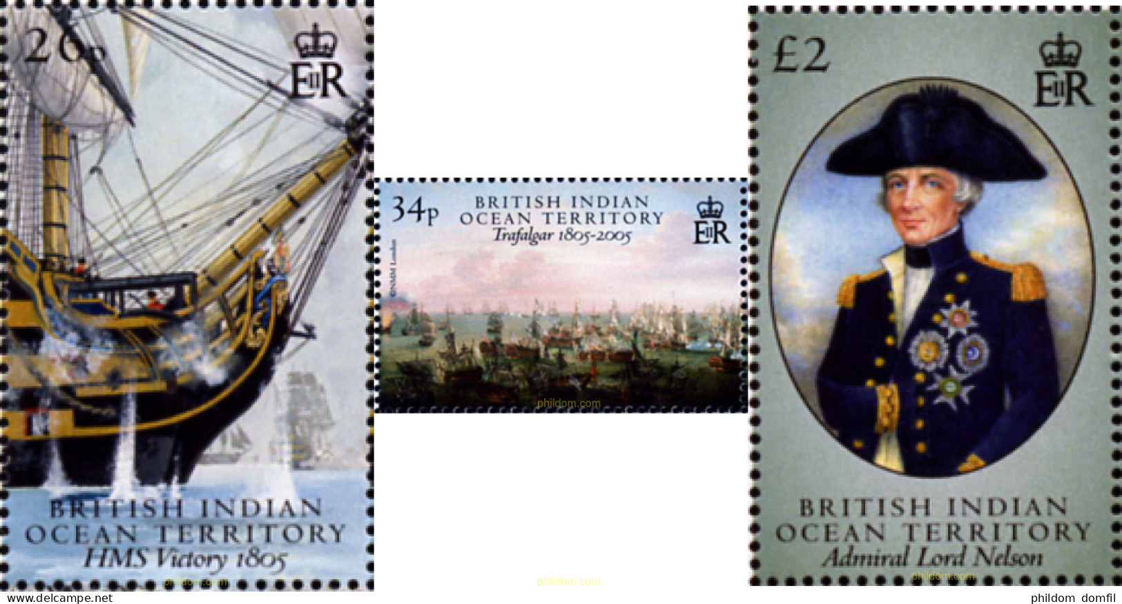 186459 MNH OCEANO INDICO BRITANICO 2005 200 ANIVERSARIO DE LA BATALLA DE TRAFALGAR - Territorio Británico Del Océano Índico