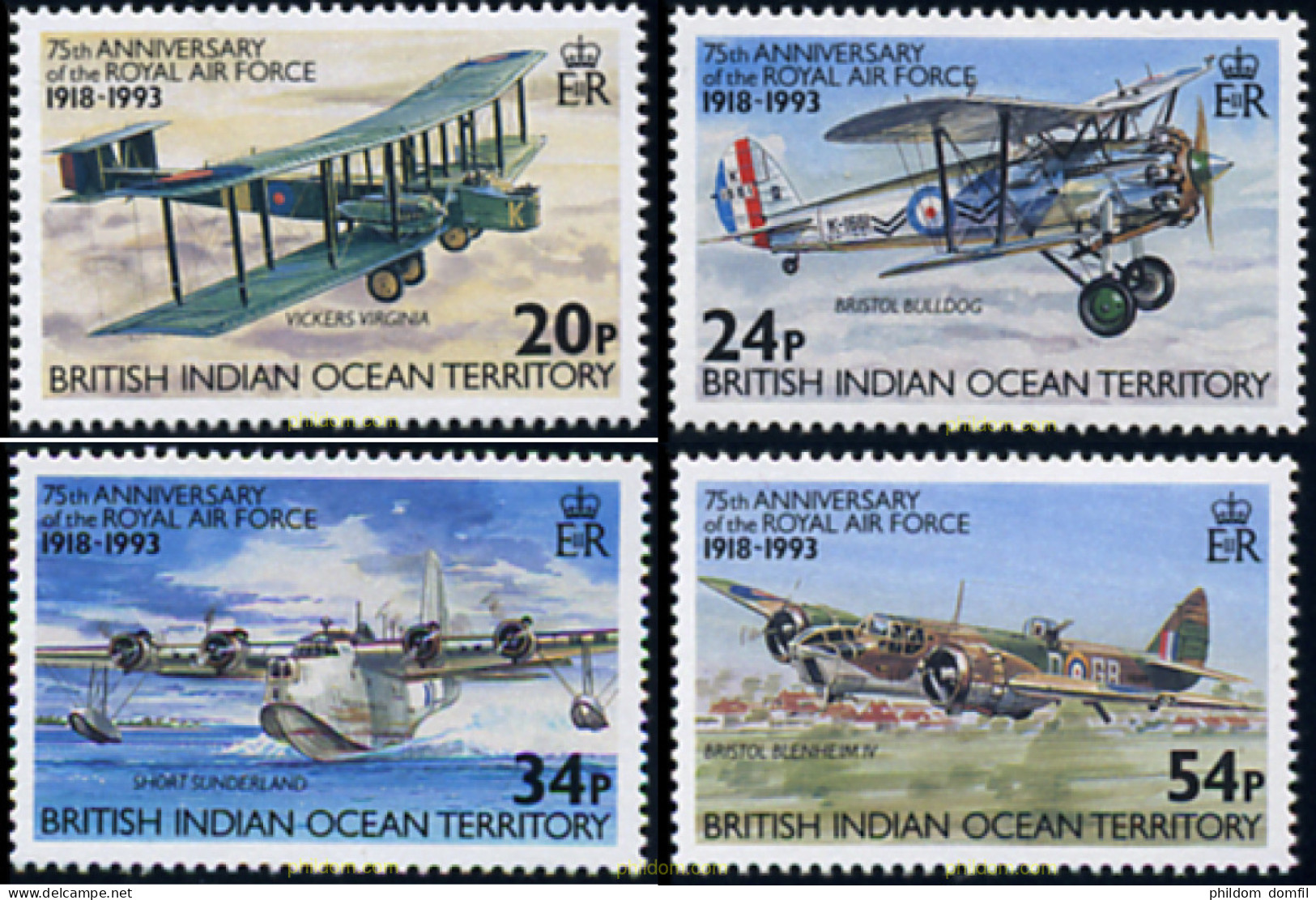349141 MNH OCEANO INDICO BRITANICO 1993 75 ANIVERSARIO DE LA ROYAL AIR FORCE - British Indian Ocean Territory (BIOT)
