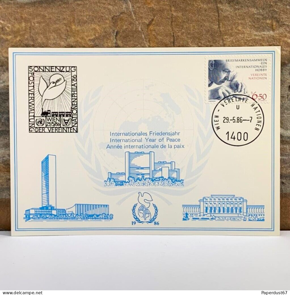 United Nations Postcards Lot Of 104 Postal Administration Vienna Austria 1980-90 - Colecciones Y Lotes