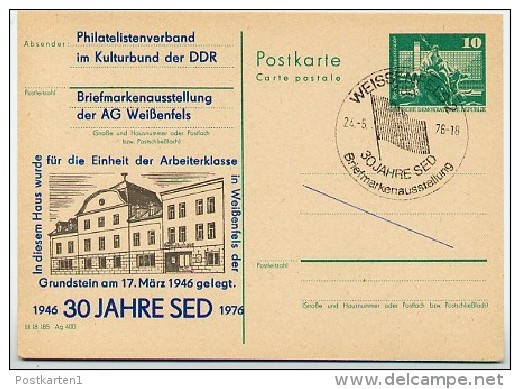 DDR P79-2a-76 C30-a Postkarte PRIVATER ZUDRUCK Typ 1 30 Jahre SED Weißenfels Sost 1976 - Cartes Postales Privées - Oblitérées