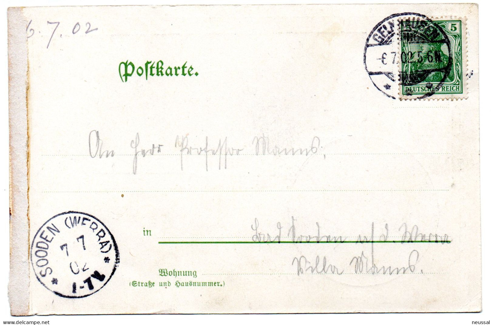 Tarjeta Postal Circulada De Gelnhausen De 1902 - Gelnhausen