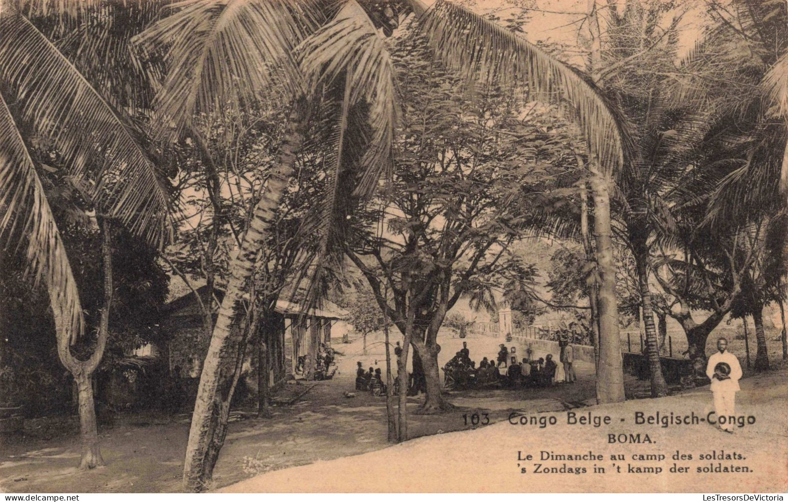 CONGO KINSHASA - Congo Belge -  Boma - Le Dimanche Au Camp Des Soldats - Carte Postale Ancienne - Belgisch-Kongo