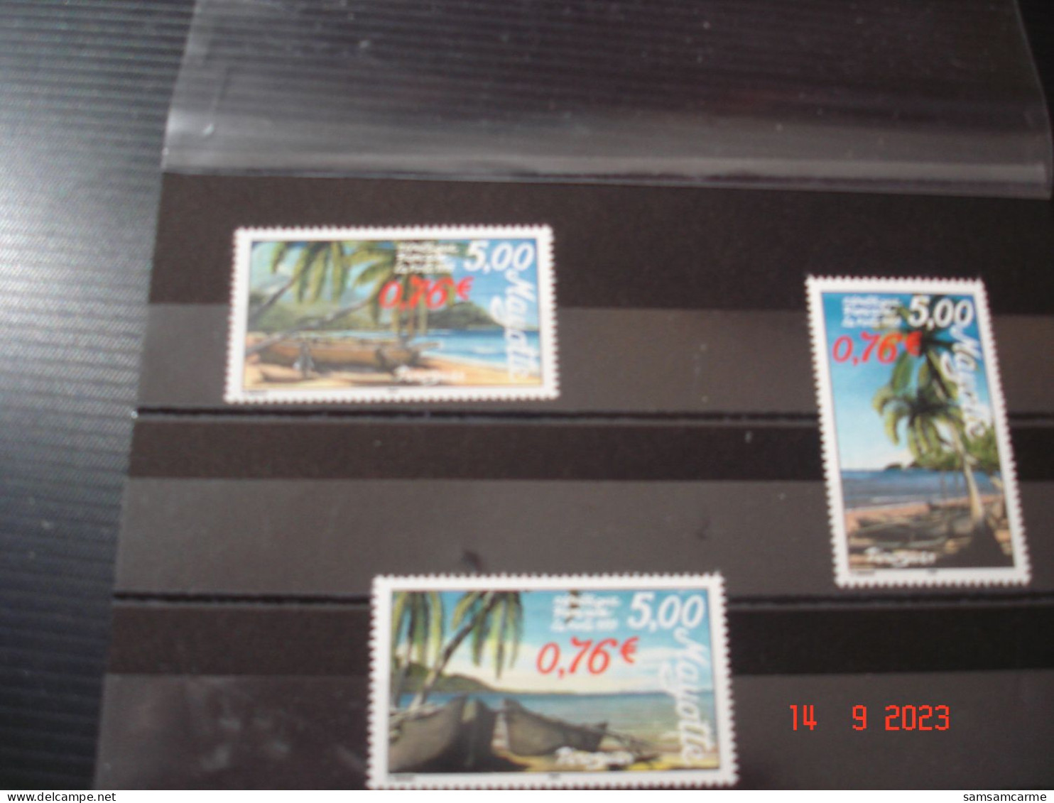 MAYOTTE   ANNEE 1999  NEUFS  N° YVERT  76B  76C  76D   SERIE COMPLETE 3 VALEURS       PIROGUE A BALANCIER - Collections (sans Albums)