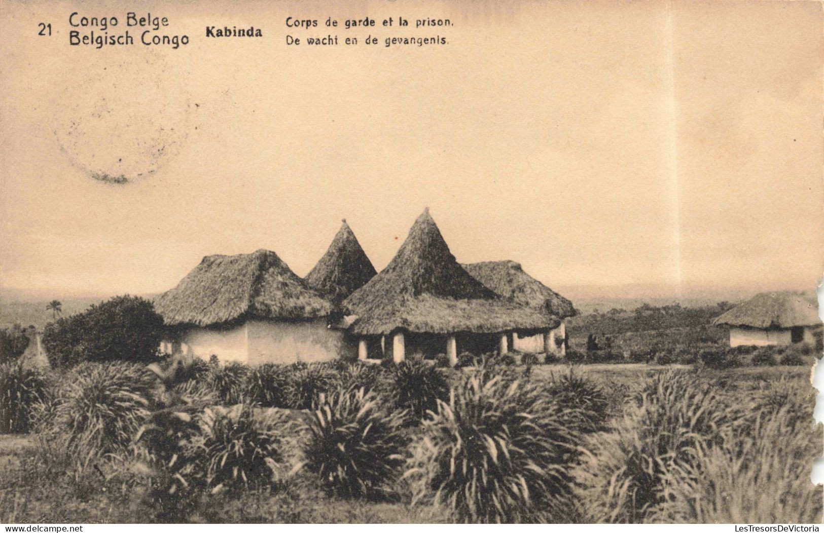 CONGO KINSHASA - Congo Belge - Kabinda - Corps De Garde Et La Prison - Carte Postale Ancienne - Belgian Congo