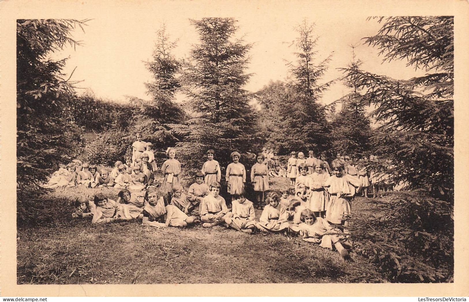 ENFANTS - Oeuvre Royale Du Grand Air Pour Les Petits - Patronne SM La Reine Elisabeth - Carte Postale Ancienne - Gruppi Di Bambini & Famiglie