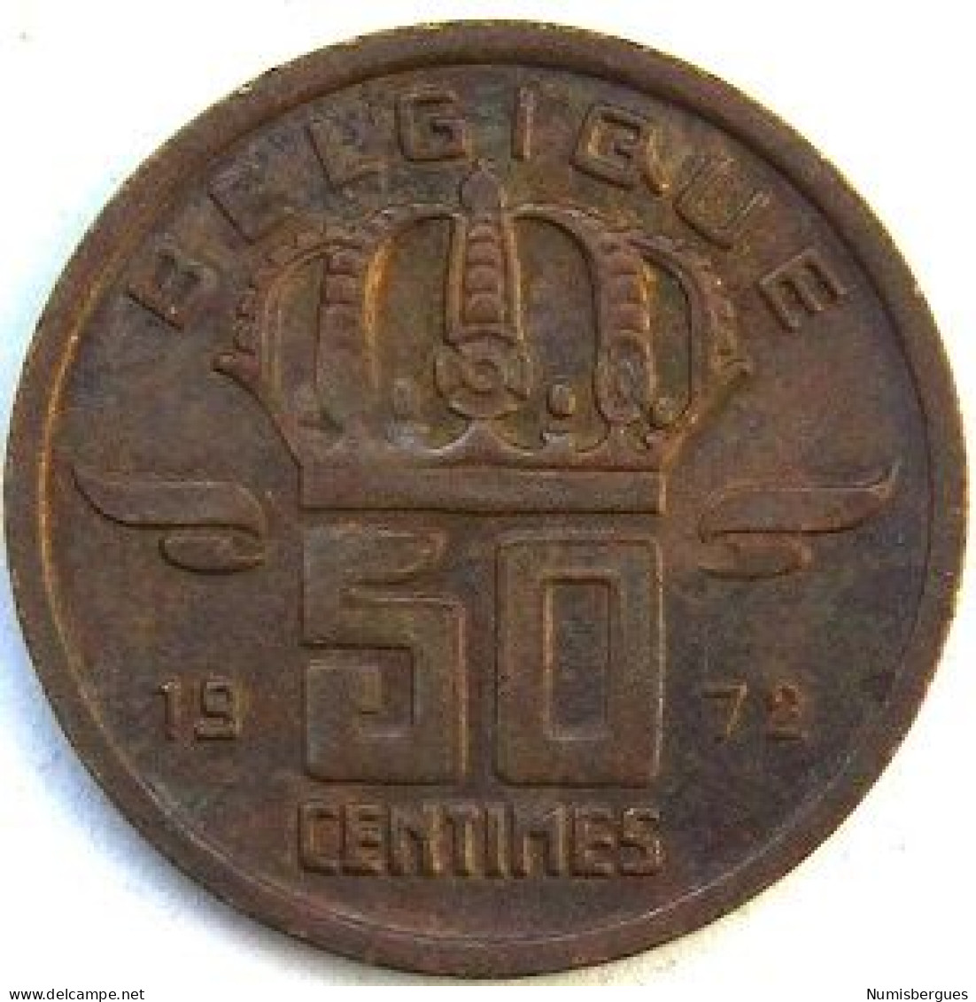 Pièce De Monnaie 50 Centimes  1972 Version Belgique - 50 Cent