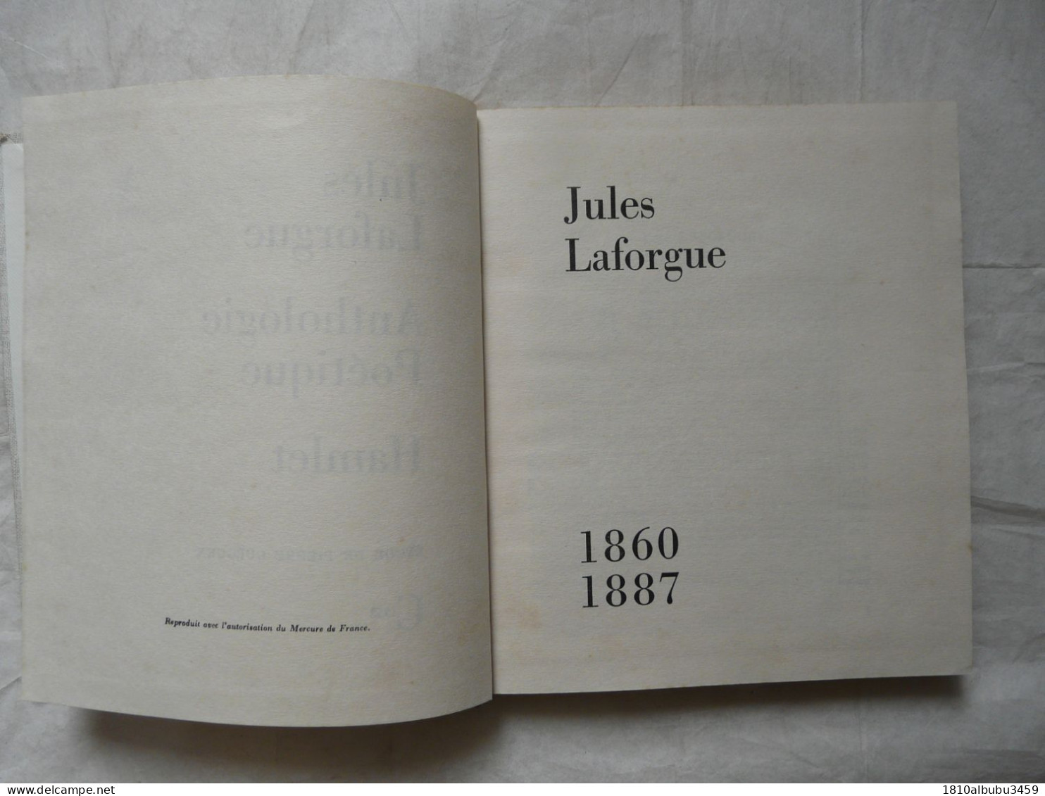 JULES LAFORGUE - ANTHOLOGIE POETIQUE - HAMLET 1952 - Autores Franceses