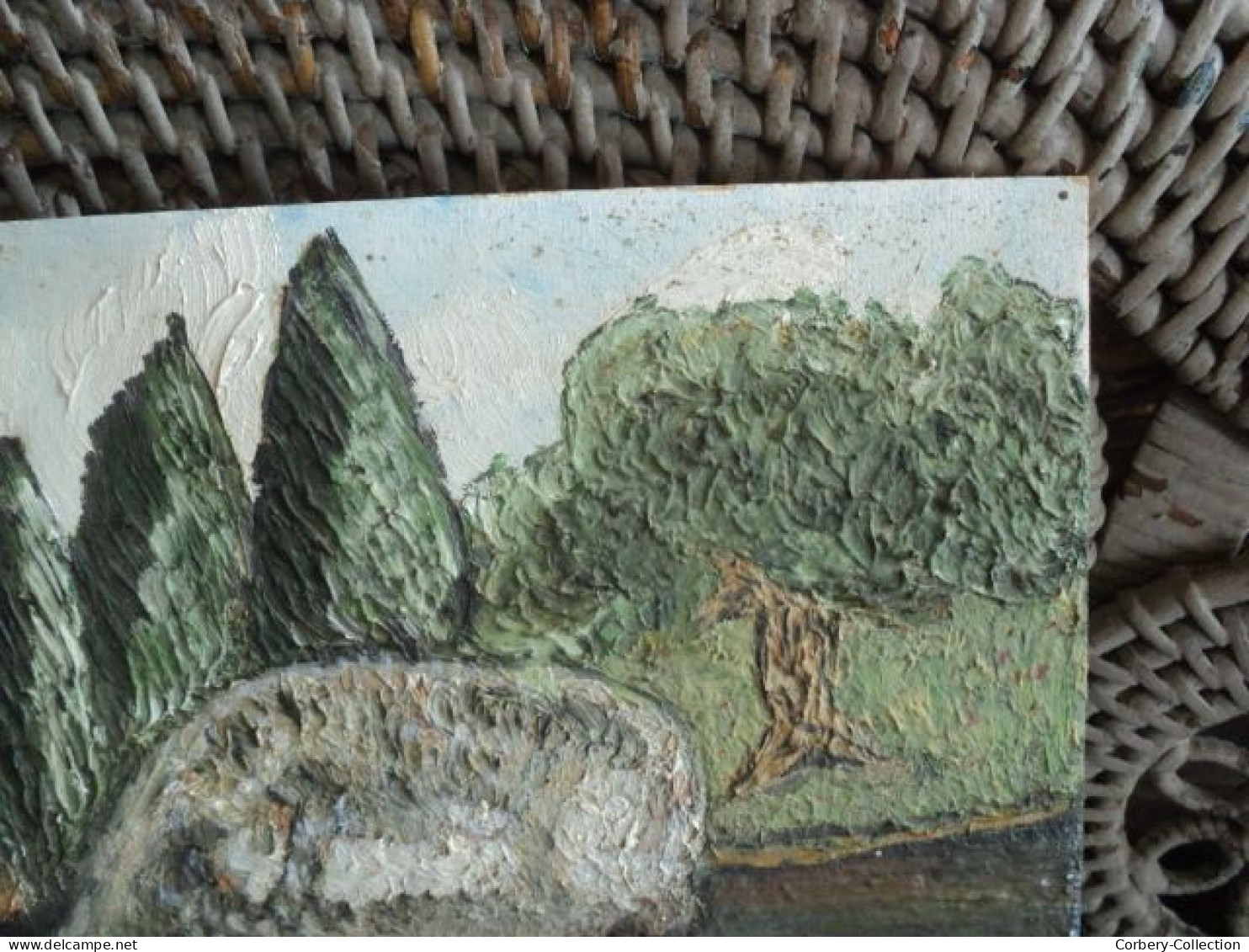 Ancien Tableau Pêche à la Truite XXème