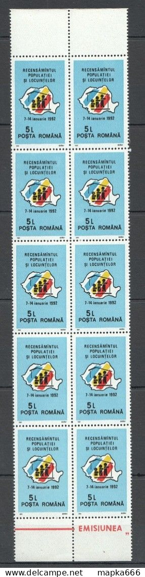 Rm023 1991 Romania Population & Housing Census #4707 Michel 5 Euro 10St Mnh - Autres & Non Classés