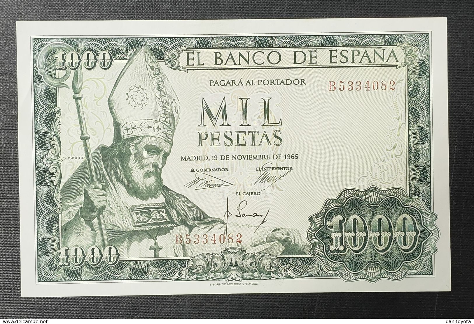 ESPAÑA. EDIFIL 471 A. 1000 PTAS 19 DE NOVIEMBRE DE 1965 SERIE B. CONSERVACIÓN EBC. - 1000 Pesetas