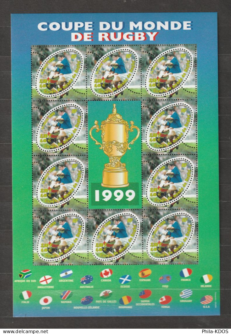 (Sous La Faciale : 4.60 €) " COUPE DU MONDE DE RUGBY 1999 " N° YT BF 26. A SAISIR ! - Rugby