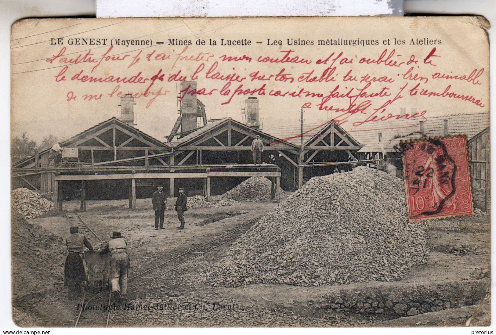 DEPT 53 / LE GENEST SAINT ISLE - MINES DE LA LUCETTE - USINES METALLURGIQUES ET ATELIERS - 1907 - Le Genest Saint Isle