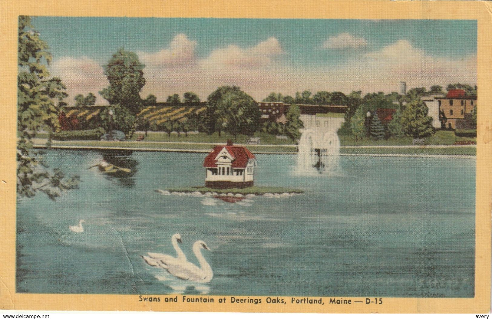 Swans And Fountain At Deering Oaks, Portland, Maine - Portland