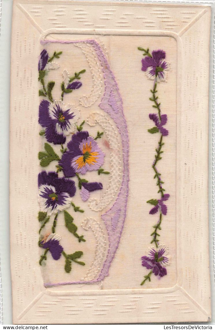 FANTAISIES  - Brodée - Fleurs  - Colorisé - Carte Postale Ancienne - Embroidered