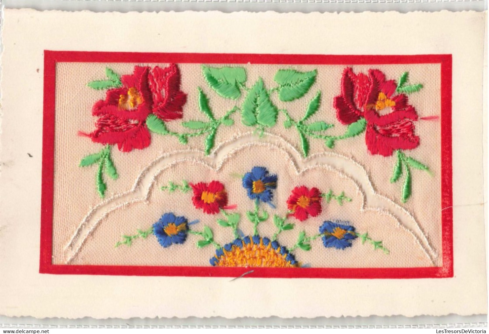 FANTAISIES  - Brodée - Fleurs - Colorisé - Carte Postale Ancienne - Ricamate