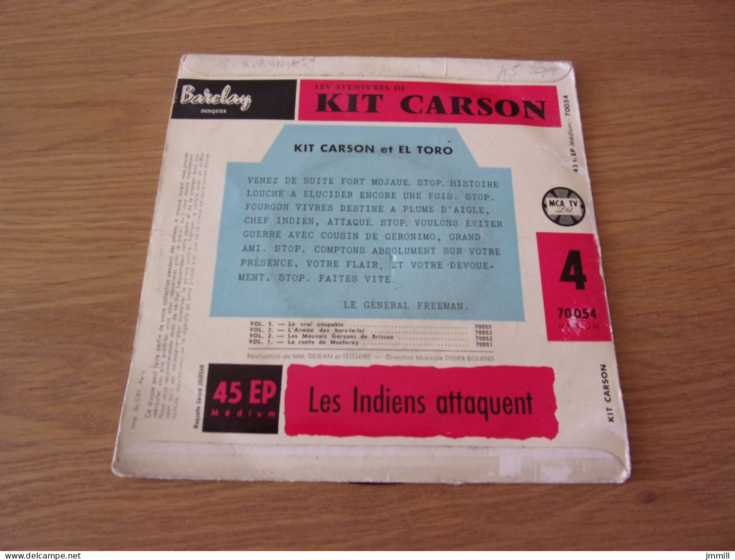 Kit Carson 4 Les Indiens Attaquent Disque 45 Tours Barclay - Disques & CD