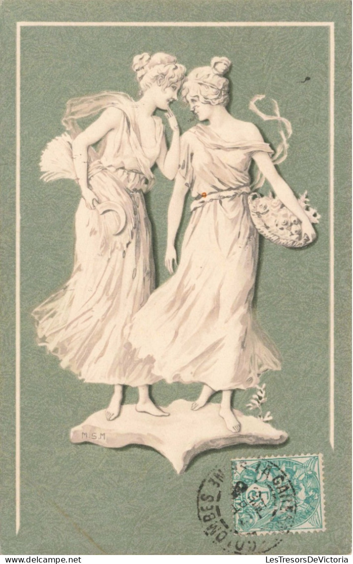ARTS - Deux Femmes Discutant Revenant Des Champs  - Carte Postale Ancienne - Antike