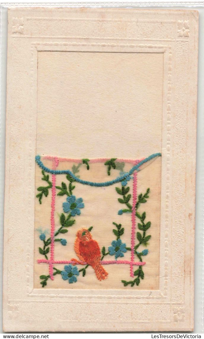 FANTAISIES - Oiseau - Brodée - Colorisé - Carte Postale Ancienne - Embroidered