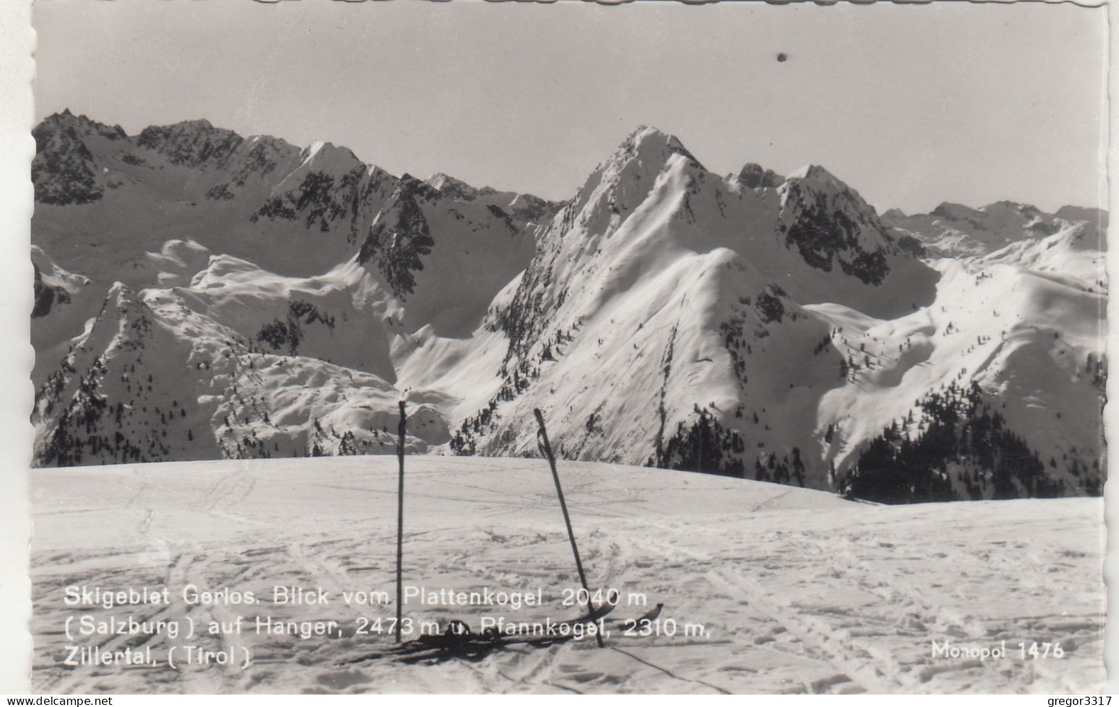 D4799) Skigebiet GERLOS - Blick Vom Plattenkogel - Salzburg Auf HANGER - Pfannkogel - Zillertal - Gerlos