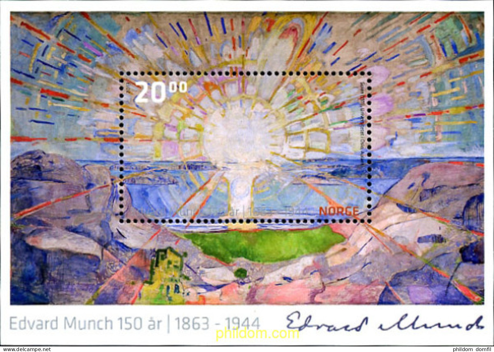 298311 MNH NORUEGA 2013 150 ANIVERSARIO DE EDVARD MINCH - PINTOR NORUEGO - Nuevos