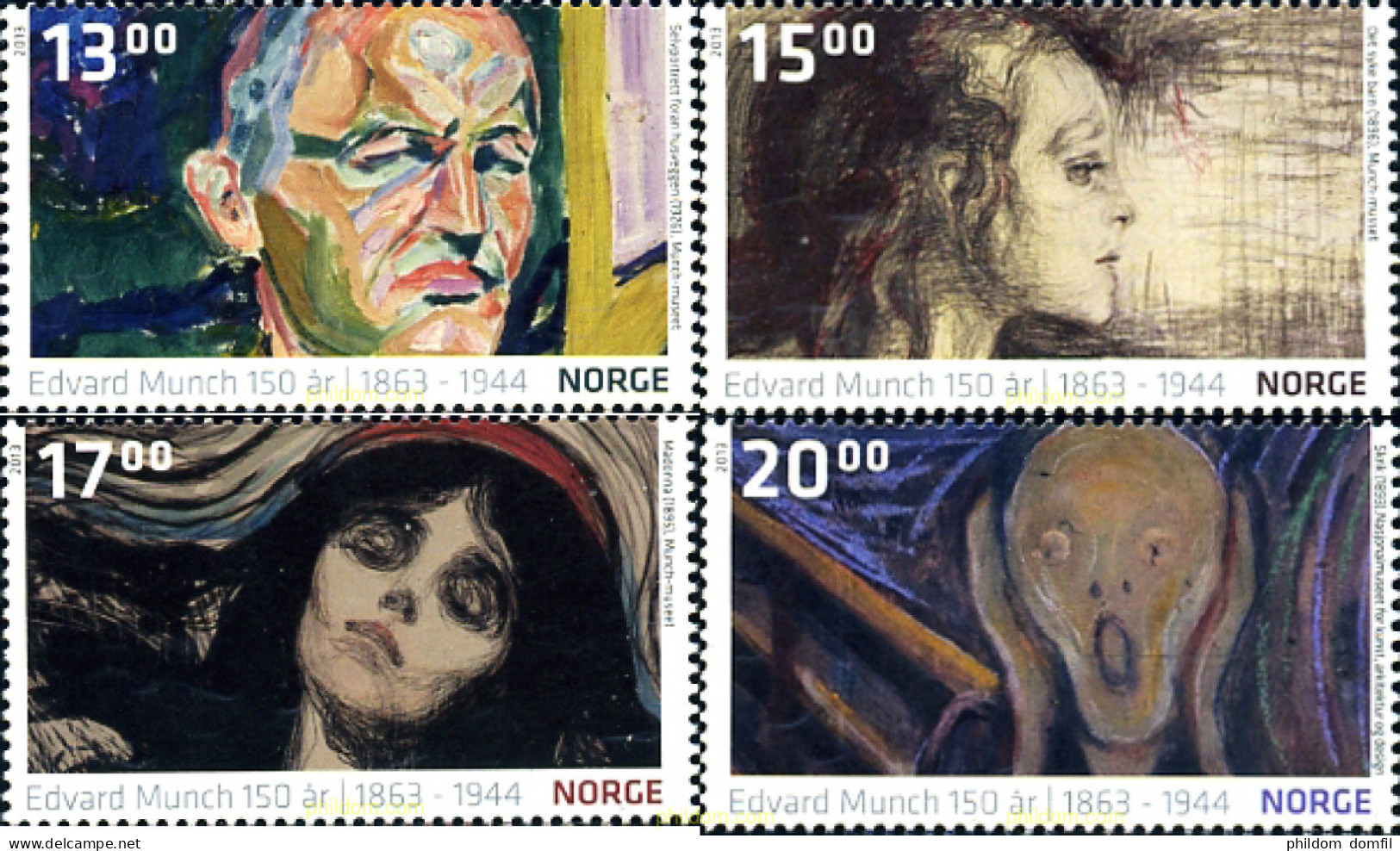 298313 MNH NORUEGA 2013 150 ANIVERSARIO DE EDVARD MINCH - PINTOR NORUEGO - Unused Stamps