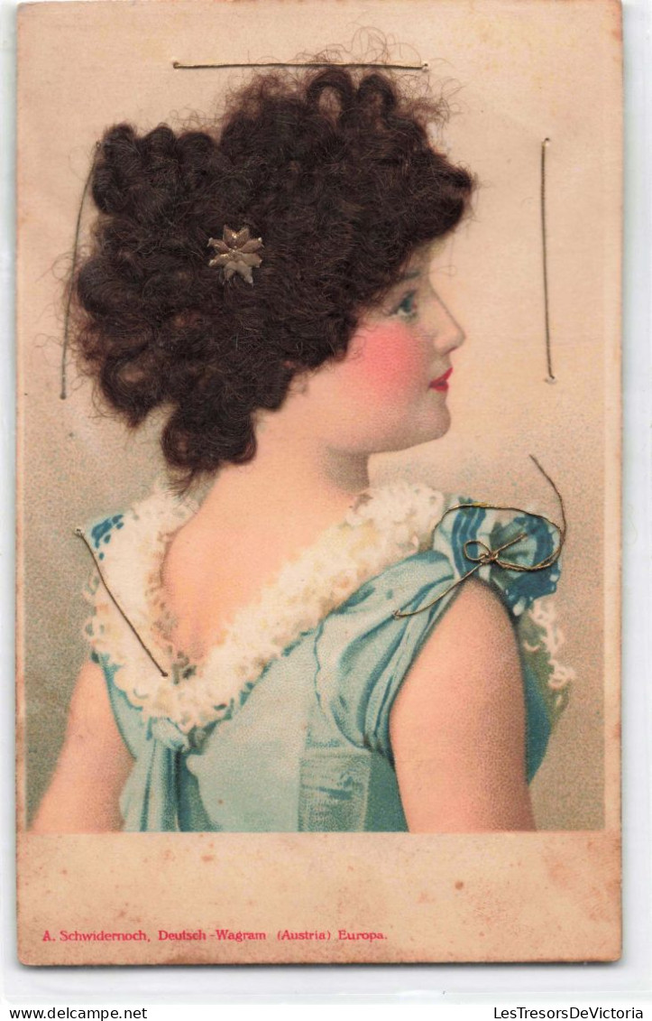 Fantaisies - Femme - Perruque De Vrais Cheveux -   Carte Postale Ancienne - Frauen