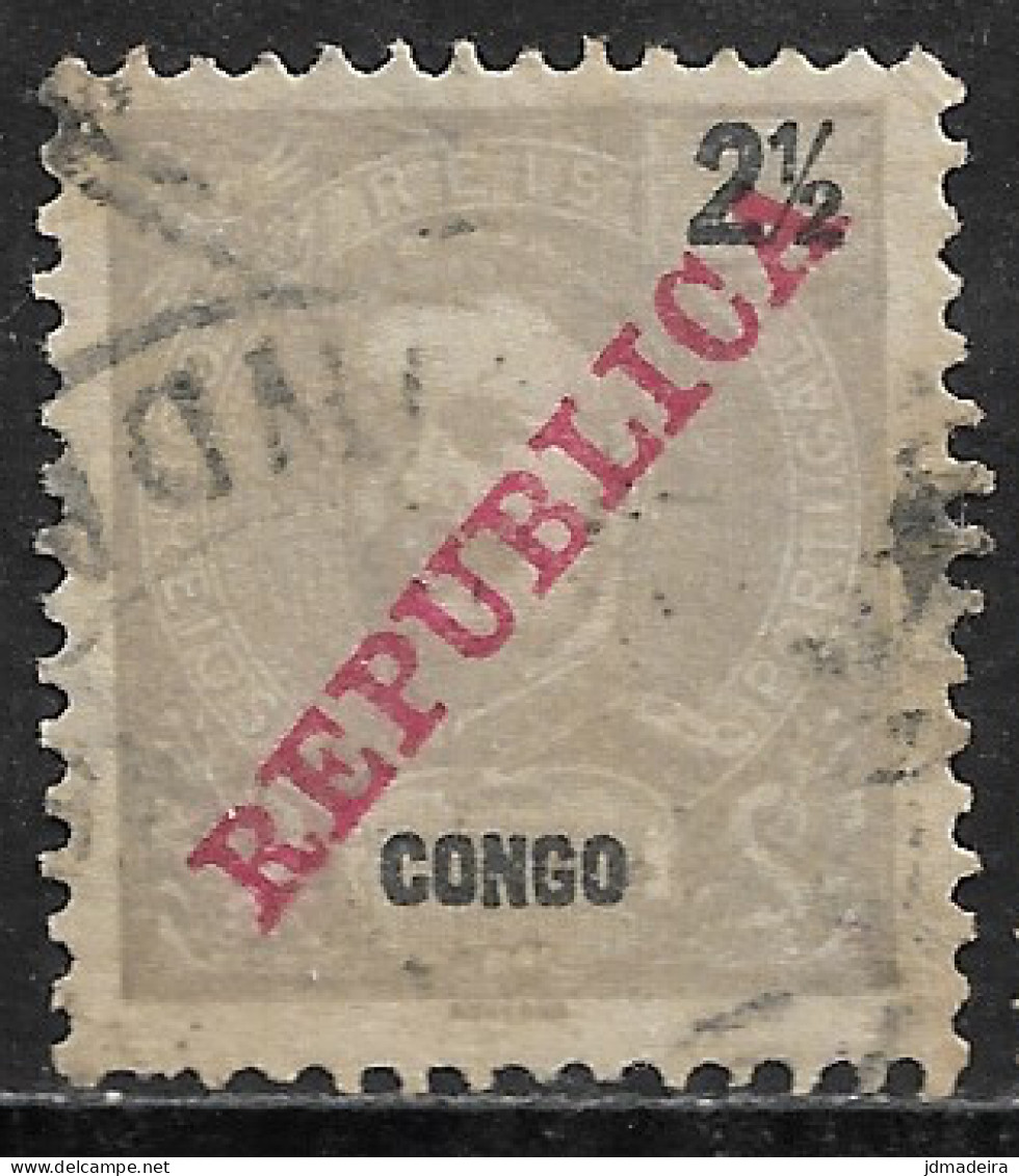 Portuguese Congo – 1911 King Carlos Overprinted REPUBLICA 2 1/2 Réis Used Stamp - Portugees Congo